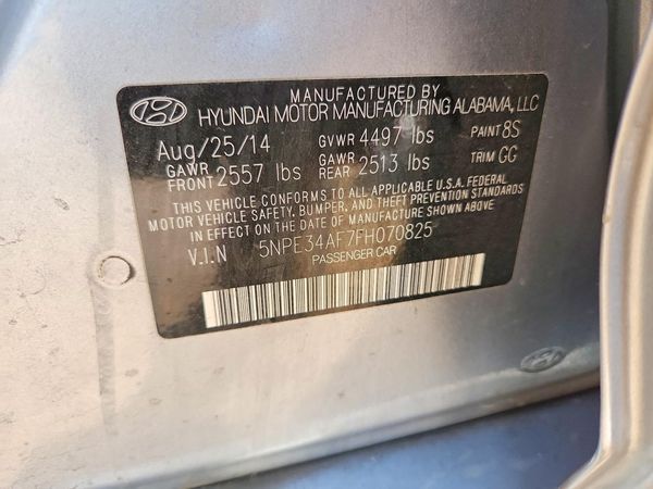 2015 HYUNDAI SONATA — VINS