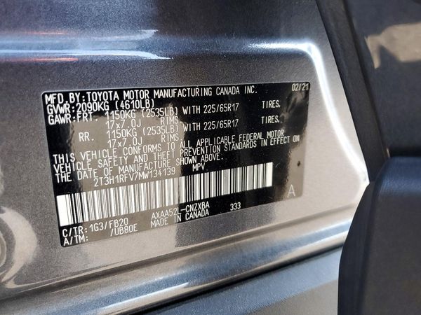 2021 TOYOTA RAV4 LE