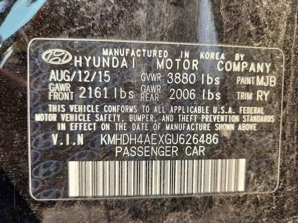 2016 HYUNDAI ELANTRA