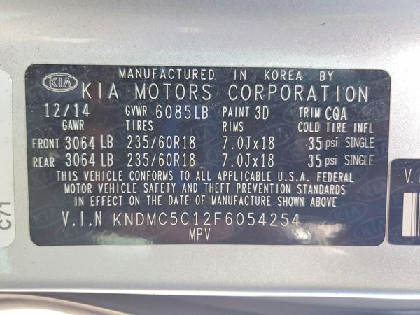 2015 KIA SEDONA GLS - Middle level