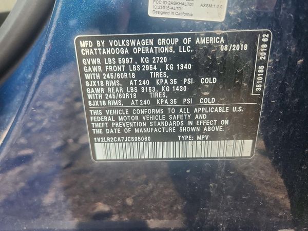 2018 VOLKSWAGEN ATLAS 4Motion SE