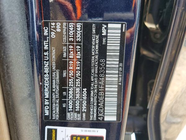 2015 MERCEDES-BENZ ML ML250 BLUETEC 4-MATIC
