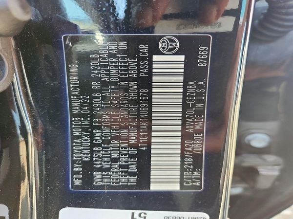 2022 TOYOTA CAMRY LE