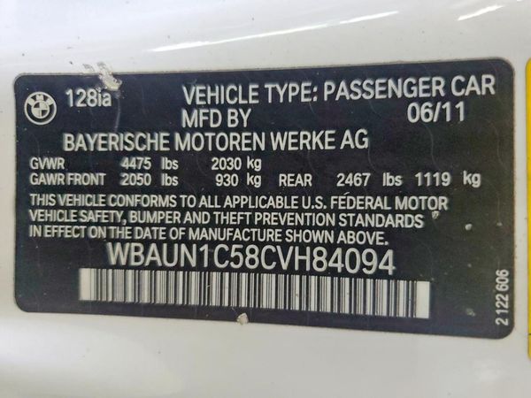 2012 BMW 128