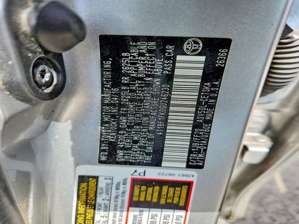 2016 TOYOTA CAMRY — VINS