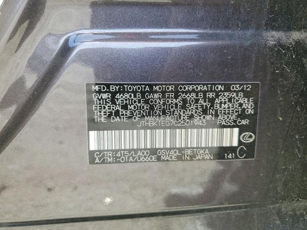 2012 LEXUS ES 350