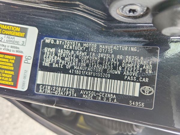 2015 TOYOTA CAMRY SOLA Hybrid