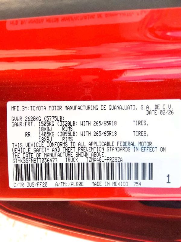 2026 TOYOTA TACOMA