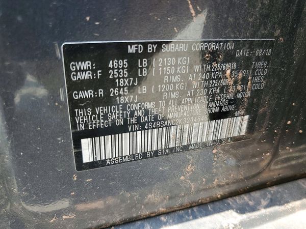 2019 SUBARU OUTBACK