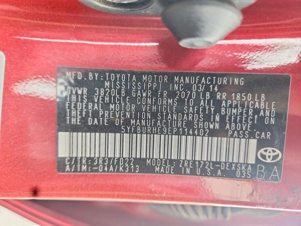 2014 TOYOTA COROLLA L/LE
