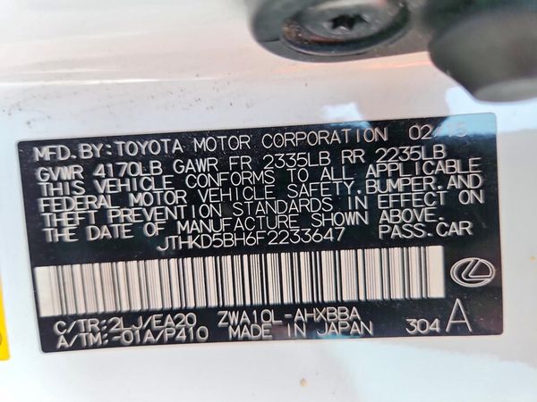 2015 LEXUS CT 200h