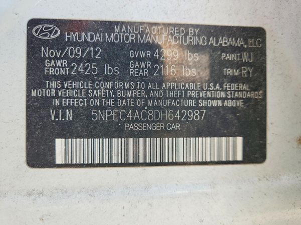 2013 HYUNDAI SONATA