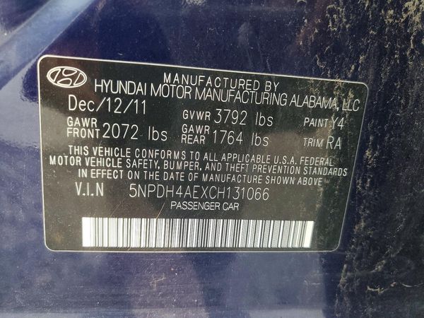 2012 HYUNDAI ELANTRA GLS(Middle grade)