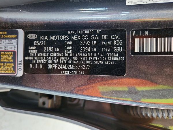 2021 KIA FORTE FE, LXS