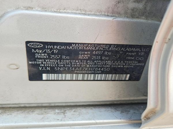 2019 HYUNDAI SONATA
