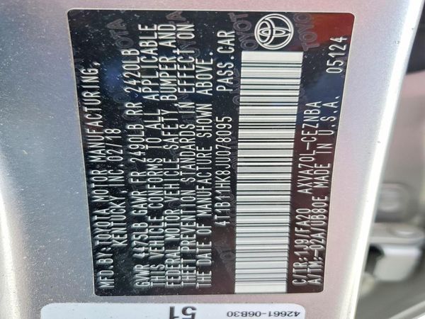 2018 TOYOTA CAMRY L/LE/SE/XLE