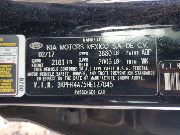 2017 KIA FORTE