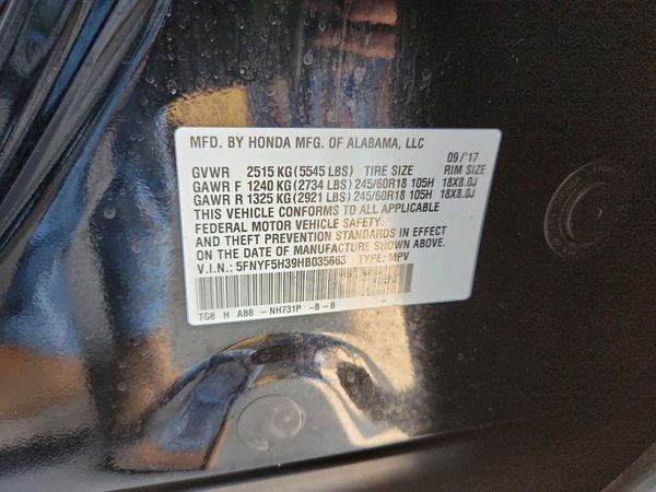 2017 HONDA PILOT EX