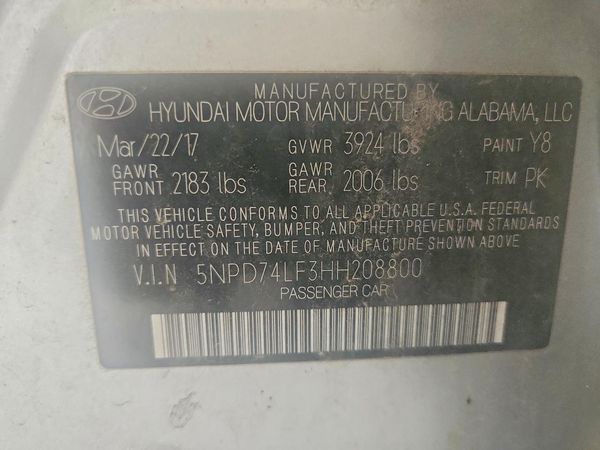 2017 HYUNDAI ELANTRA
