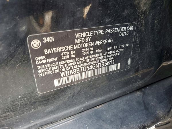 2016 BMW 340 xDrive SA