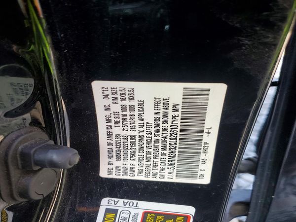 2012 HONDA CRV LX
