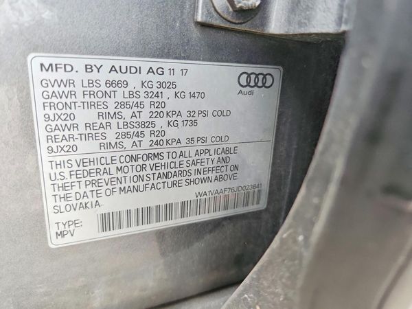 2018 AUDI Q7 quattro Prestige — VINS