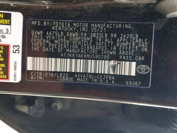 2021 TOYOTA CAMRY XSE