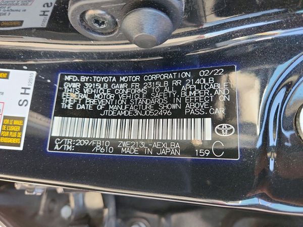 2022 TOYOTA COROLLA LE