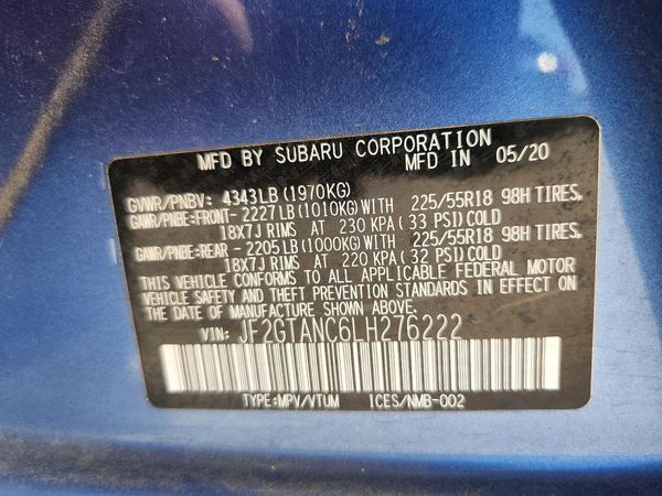 2020 SUBARU CROSSTREK Limited+ES+BSD+NAVI