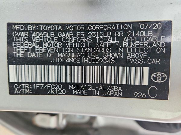 2021 TOYOTA COROLLA SE, CVT, w/Premium pkg