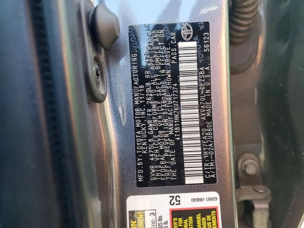 2019 TOYOTA CAMRY L/LE/SE/XLE