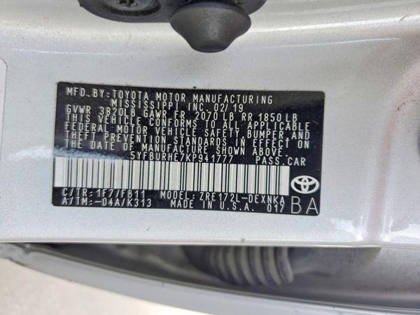 2019 TOYOTA COROLLA
