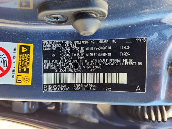 2016 TOYOTA HIGHLANDER Base/Hybrid