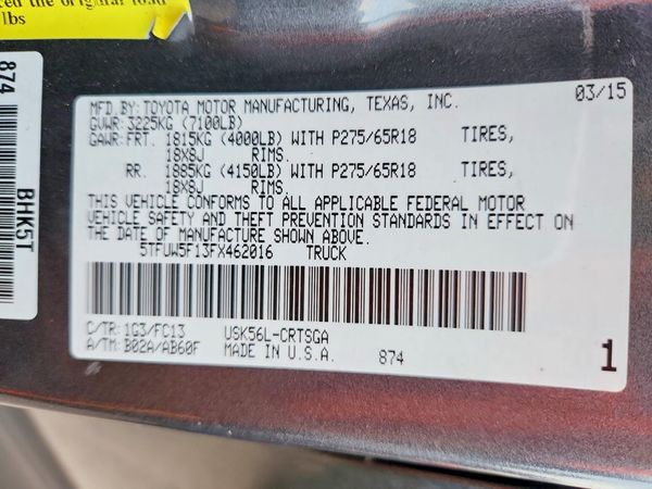 2015 TOYOTA TUNDRA SR5 Grade