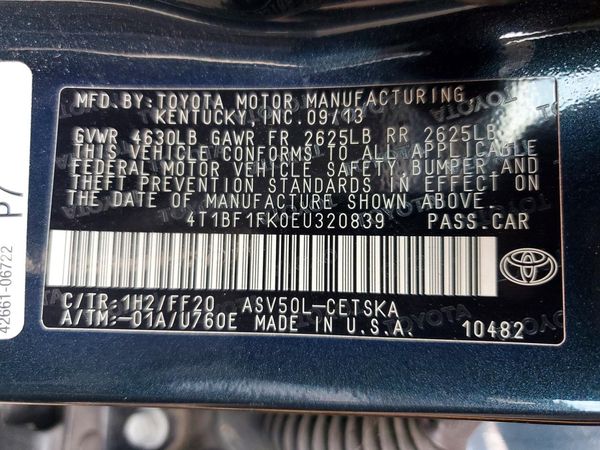 2014 TOYOTA CAMRY