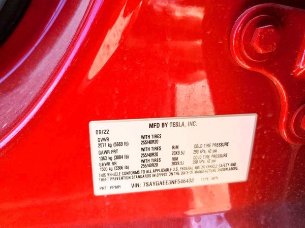 2022 TESLA MODEL Y