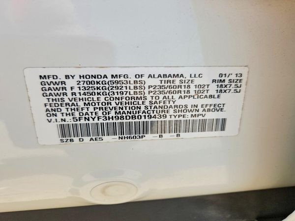 2013 HONDA PILOT TOURING
