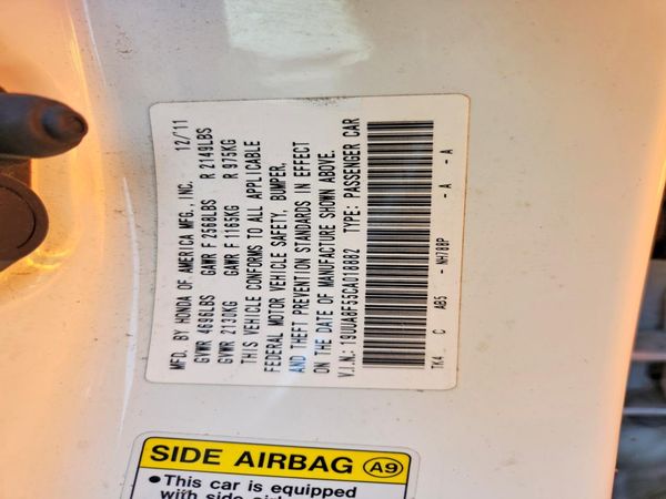 2012 ACURA TL TECH — VINS