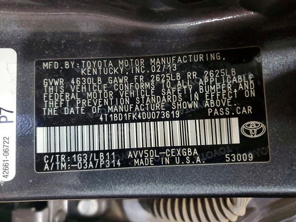 2013 TOYOTA CAMRY SOLA Hybrid