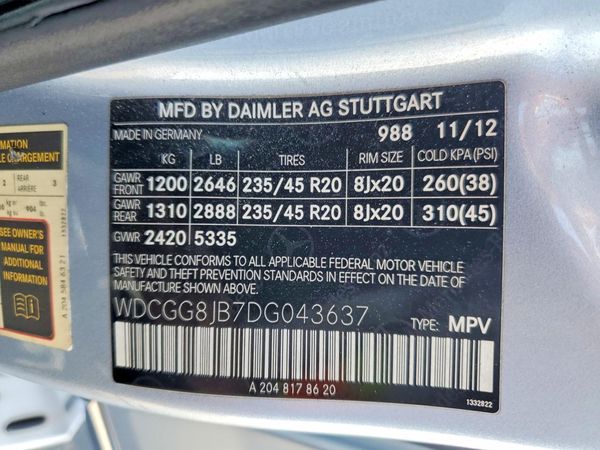 2013 MERCEDES-BENZ GLK GLK350 4-MATIC