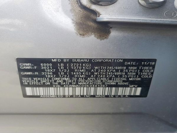 2019 SUBARU ASCENT Premium 8+ES+KA