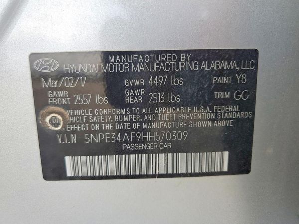 2017 HYUNDAI SONATA