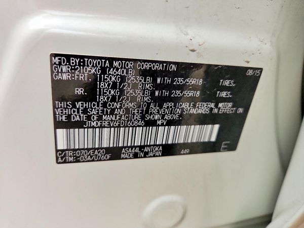 2015 TOYOTA RAV4 Limited (G Grade)