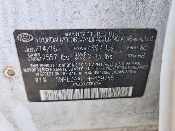 2017 HYUNDAI SONATA