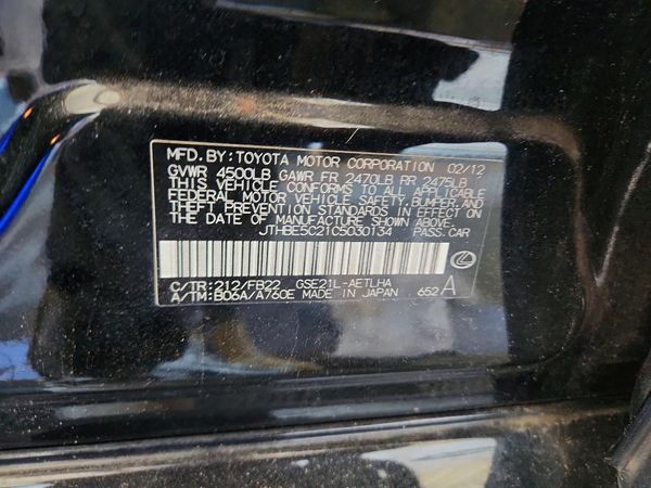 2012 LEXUS IS 350C