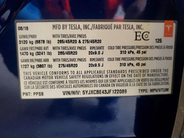2018 TESLA MODEL X