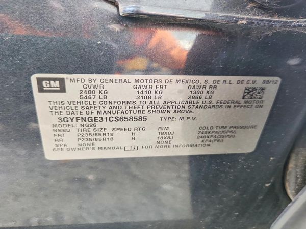 2012 CADILLAC SRX Base
