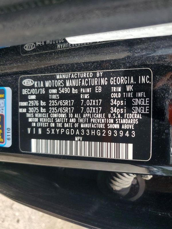 2017 KIA SORENTO L, LX