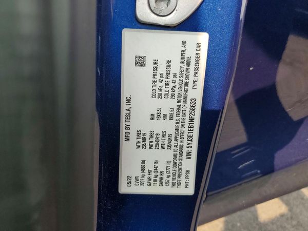2022 TESLA MODEL 3