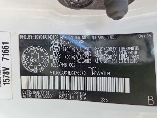 2014 TOYOTA SIENNA